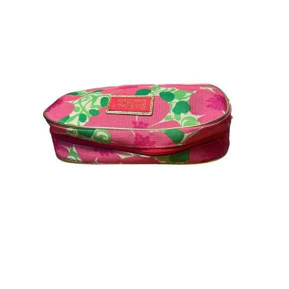 Lilly Pulitzer for Estée Lauder Pink Green Gold Floral Cosmetic Bag - Picture 7 of 8
